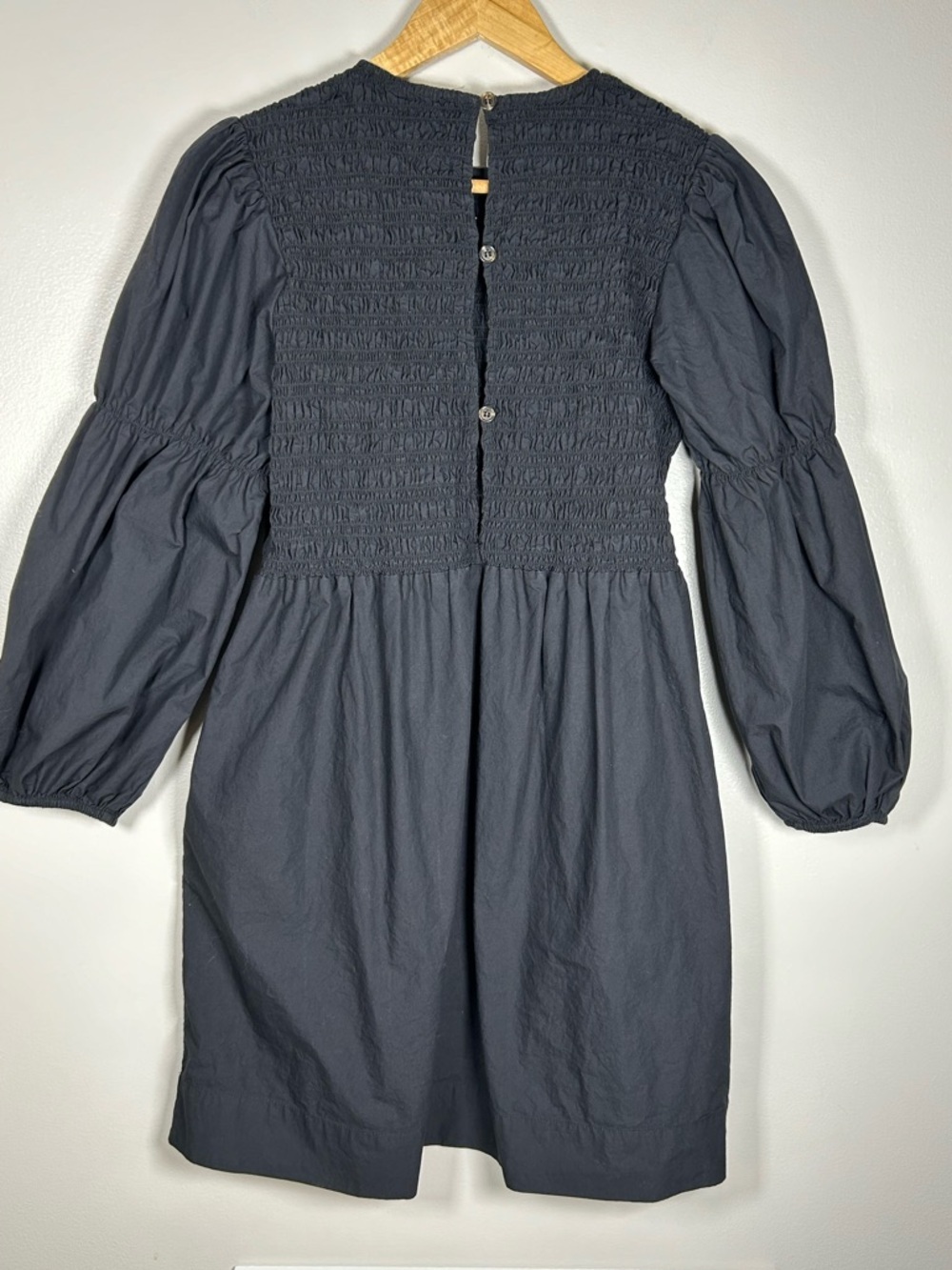 GANNI Black Cotton Poplin Black Mini  Smock 100% organic cotton Dress - Picture 7 of 16